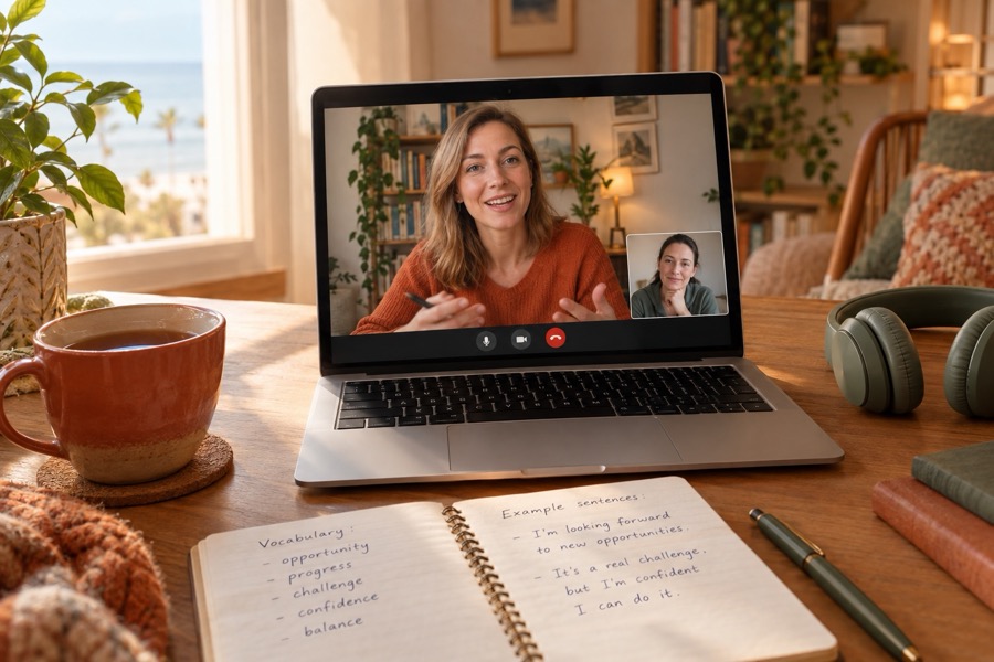 One-on-one online English lesson